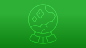 Green and white crystal ball.