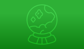 Green and white crystal ball.