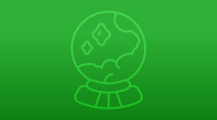 Green and white crystal ball.
