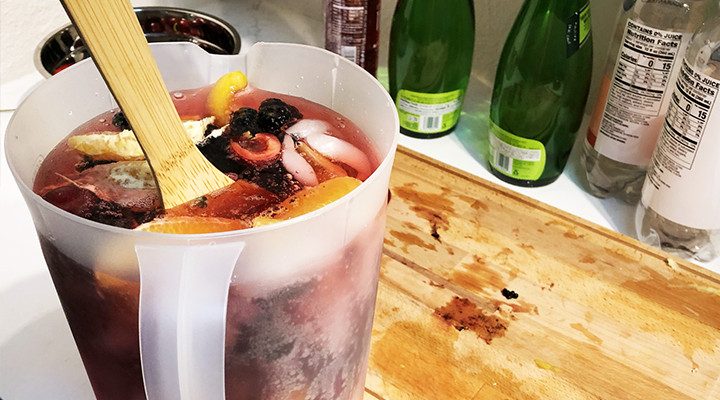 Add chopped fruit to the pitcher for low-sugar sangria