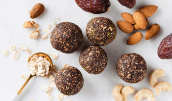 Plate of healthy post-workout snacks.