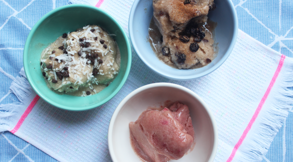Swap out your scoops for a naturally sweetened option made with frozen bananas. Here’s how in three delicious flavors:
