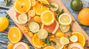 Plate of fruit that is sliced up and ready to be served.