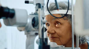 Person getting an eye exam.