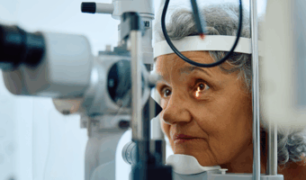 Person getting an eye exam.