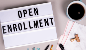 Open enrollment sign.