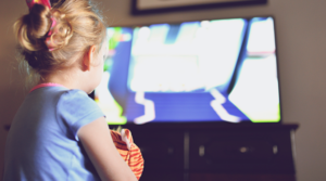 Child sitting to close to the TV.