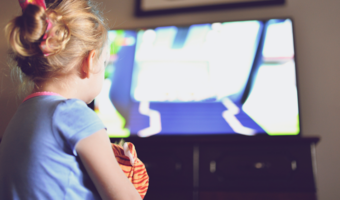 Child sitting to close to the TV.